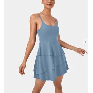 Halara Softly zero‎ Airy Tiered Ruffle Mini Slip Dance Active Dress UPF50+ Sz. S